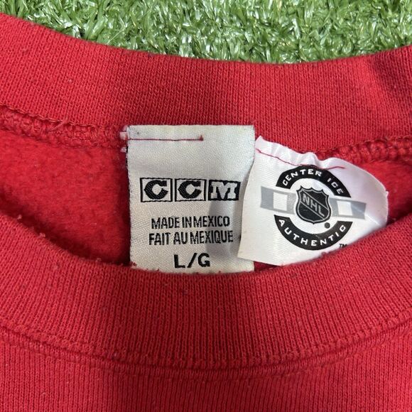 Vtg 90s CCM Center Ice Detroit Red Wings NHL Crew Sweatshirt Mens Size Large - Picture 6 of 6